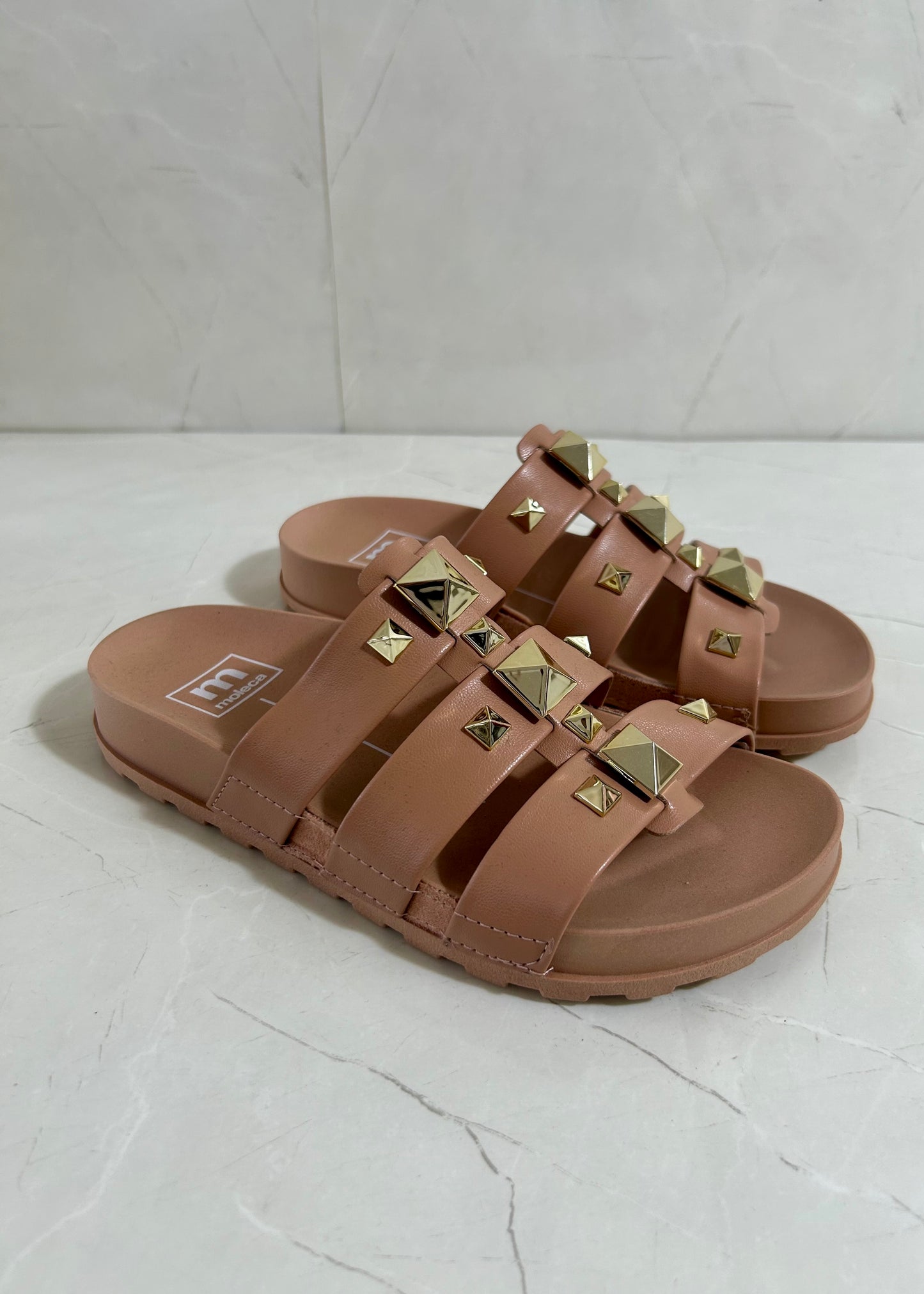 Moleca Nude Diamond Gold Sandals