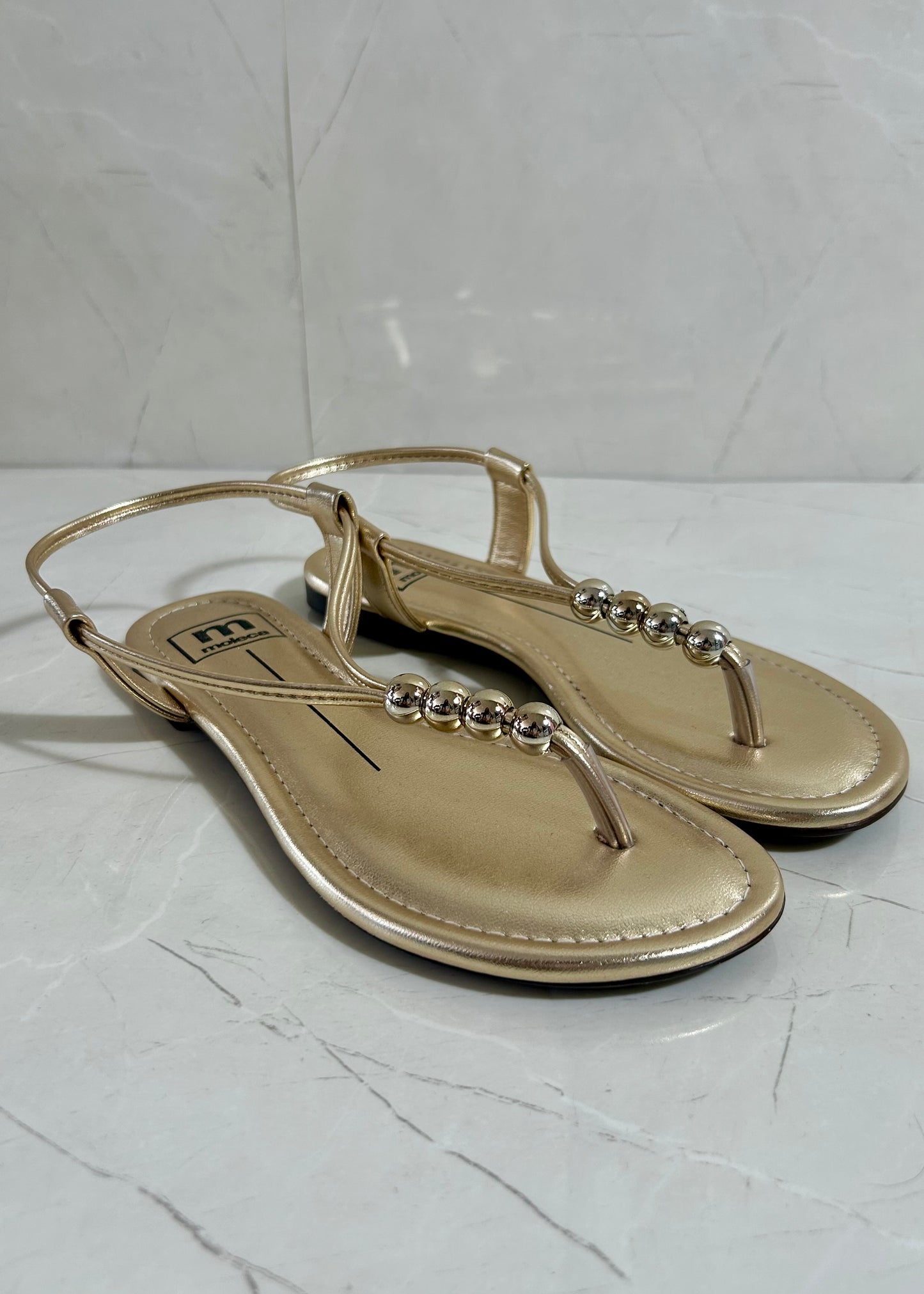 Moleca Circle Gold Flats Sandals