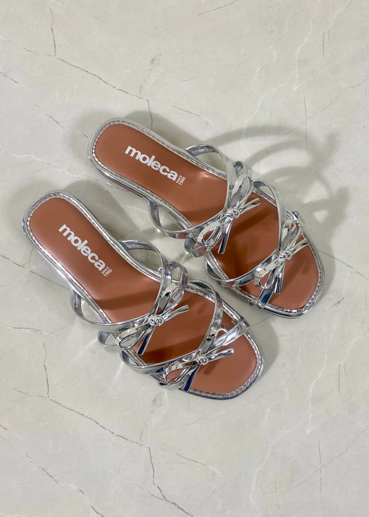 Moleca Metal Flats Coquette Plata