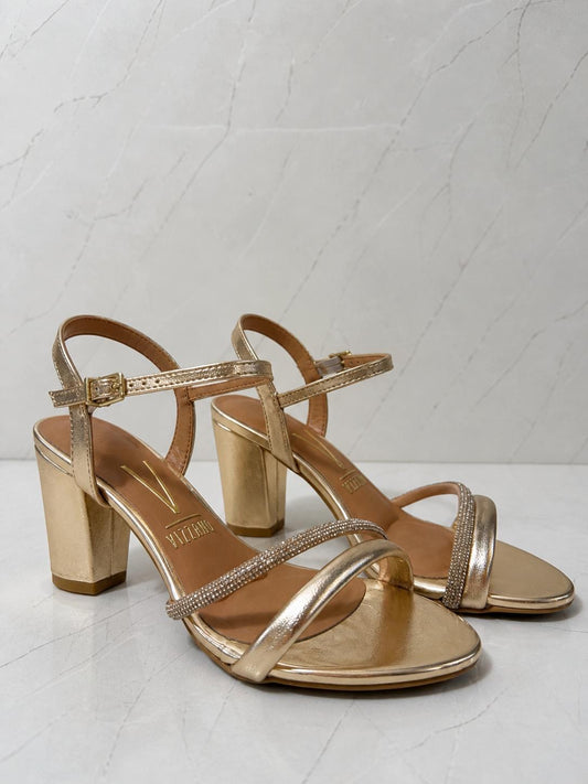 Vizzano intermedio Tira Rhinestone Dorado