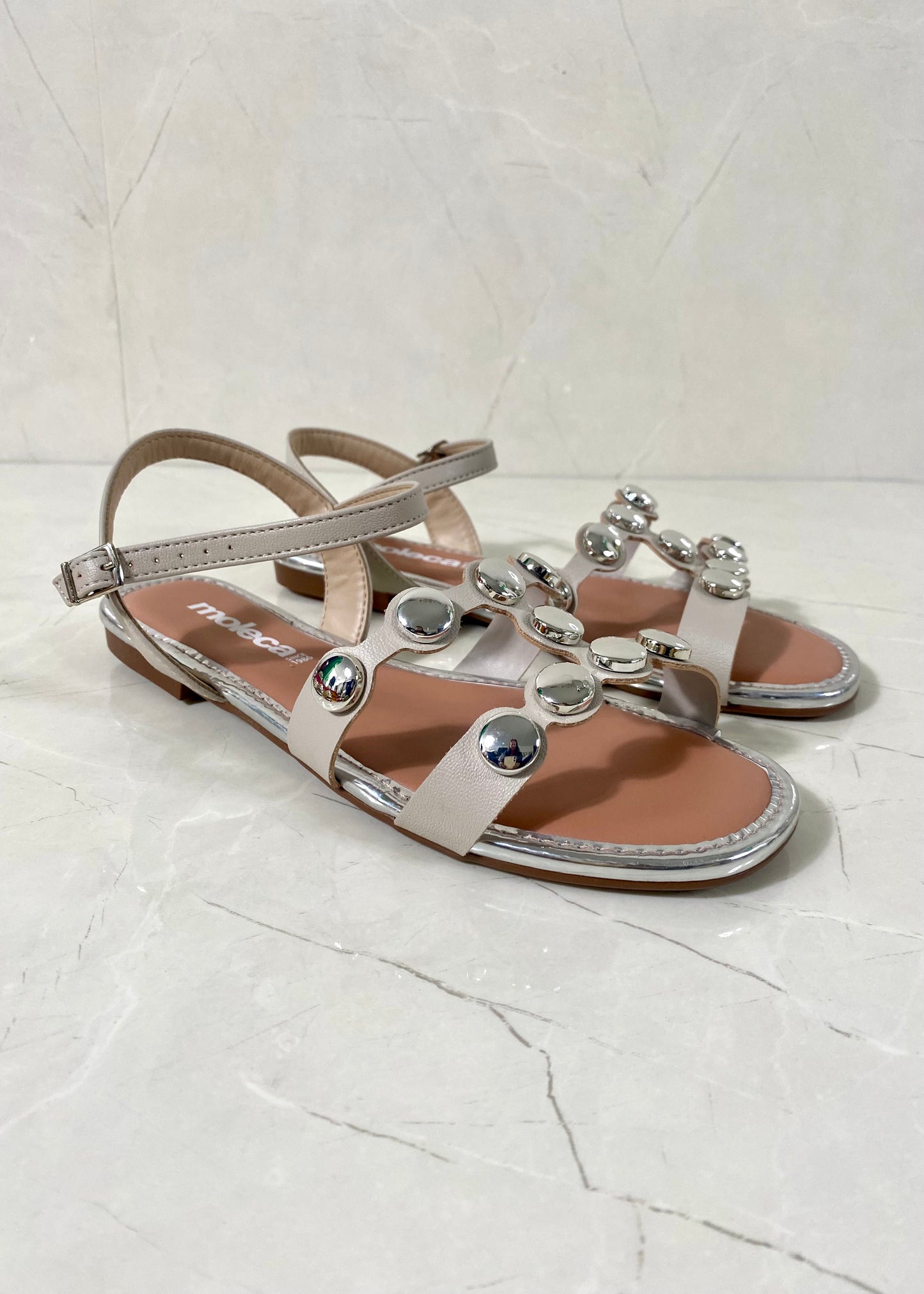 Moleca Glamour Sandal Gris Plated