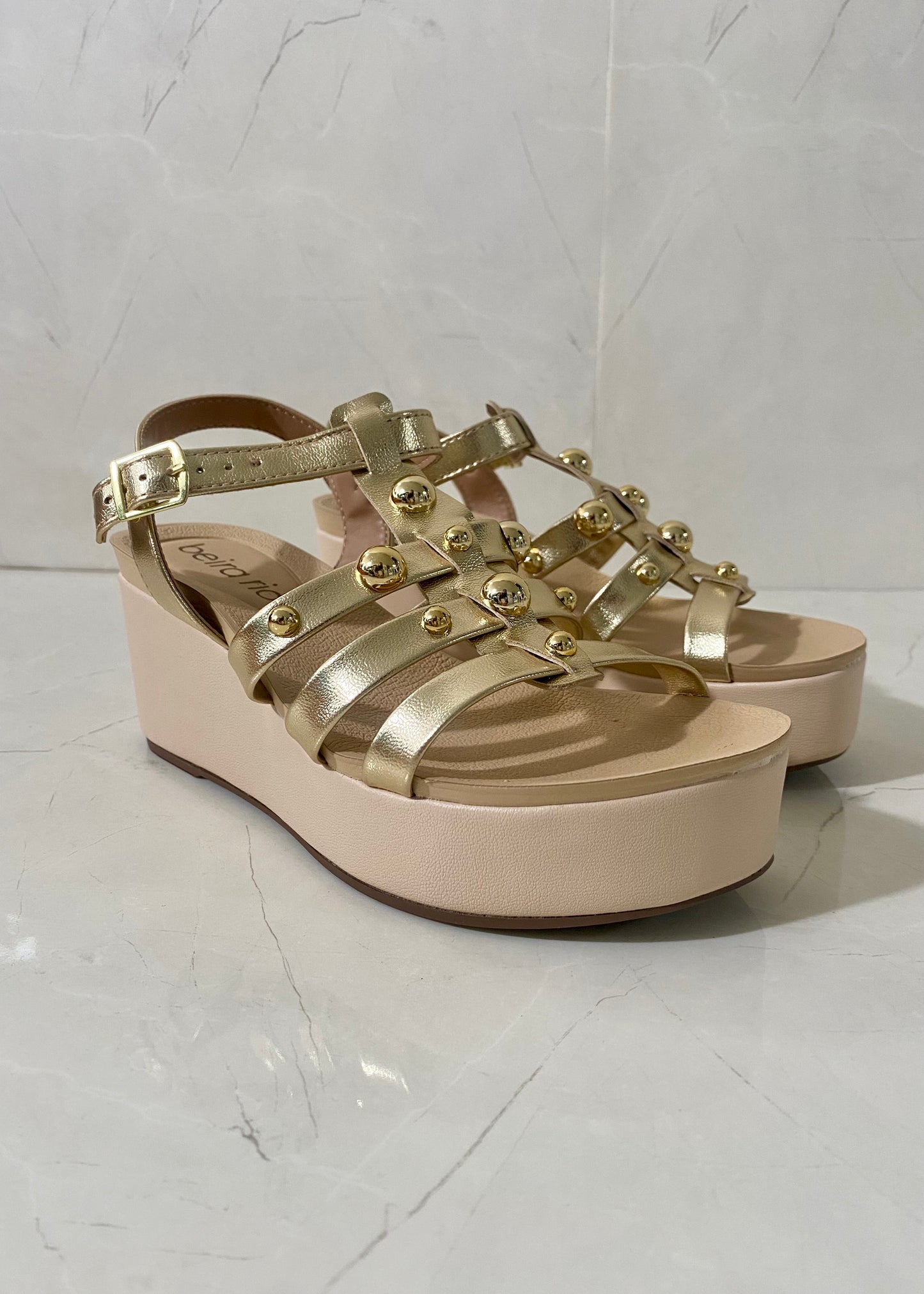 Beira Rio Plataform Gold & Crema