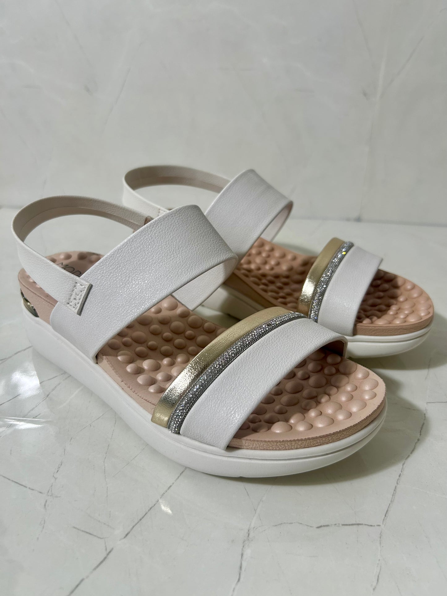 Modare White Glitter Sandals