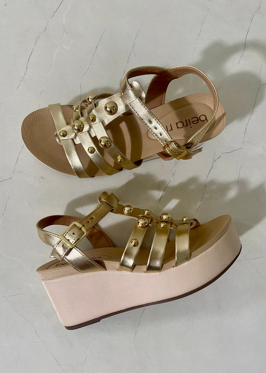 Beira Rio Plataform Gold & Crema