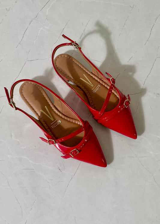 Vizzano Slingback Flats Red Charol
