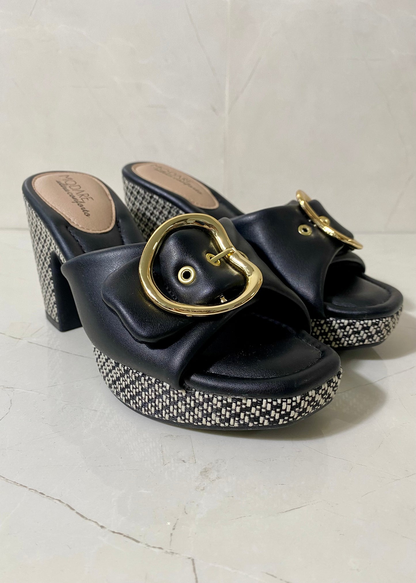 Modare Plataform Mules Black