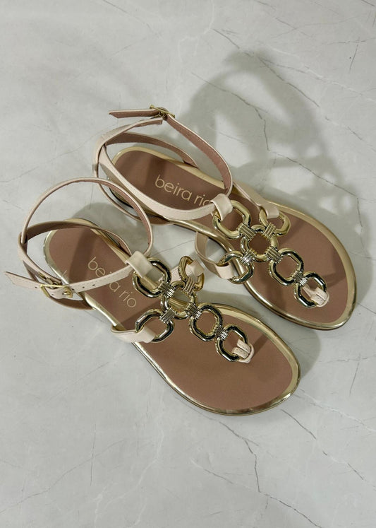 Beira Rio Sandal Cruz Gold Chain Crema