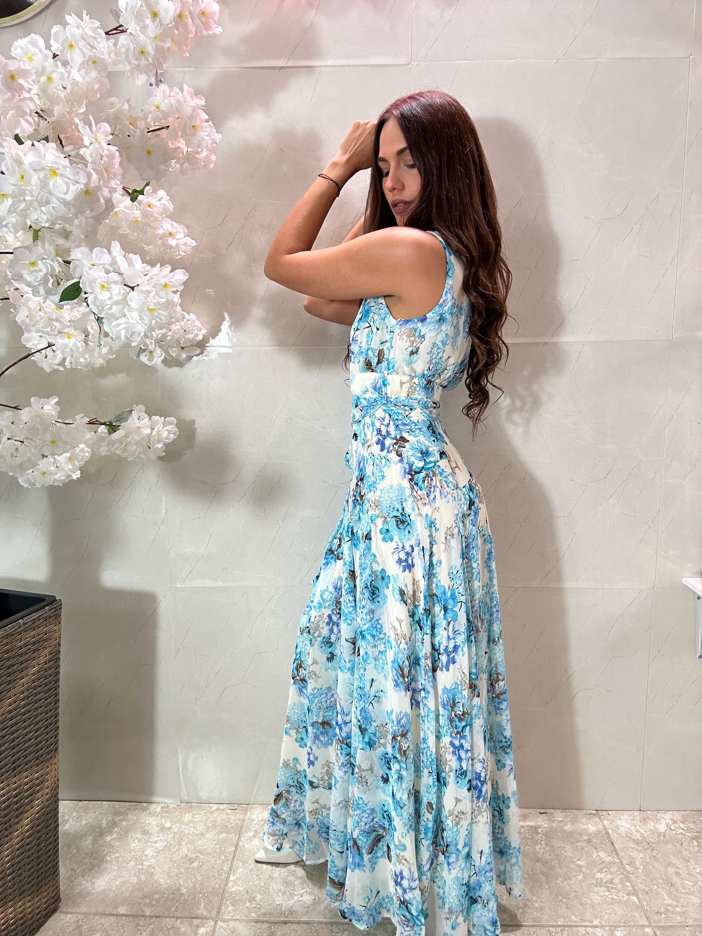 Flower Maxxi Blue Dress