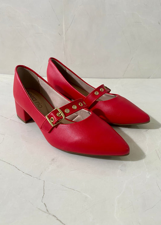 Beira Rio Red Buckle Chic Mini