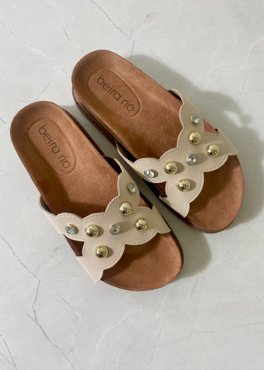 Beira Rio Sandals Chain Beige