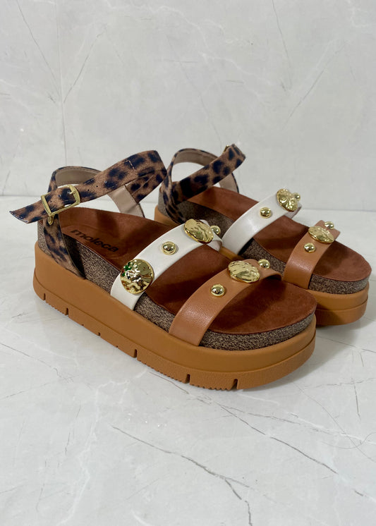 Moleca Plataform Print Multi Camel