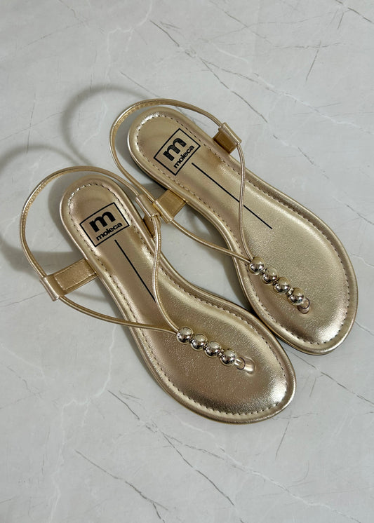 Moleca Circle Gold Flats Sandals