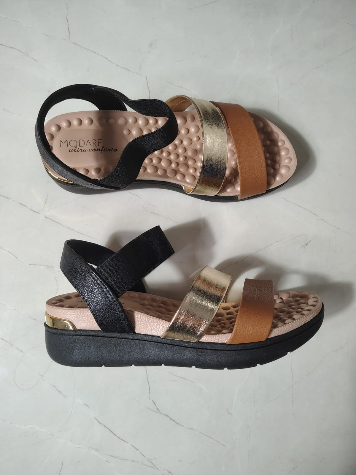 Modare Ultra Confort Black Sandals