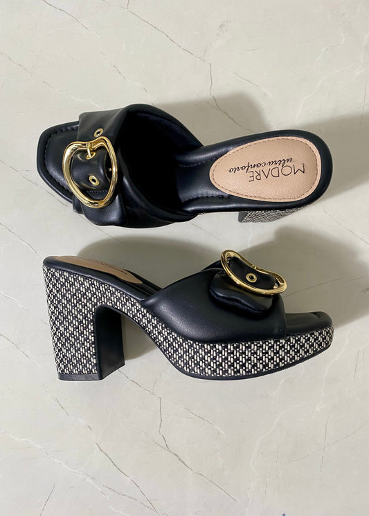 Modare Plataform Mules Black