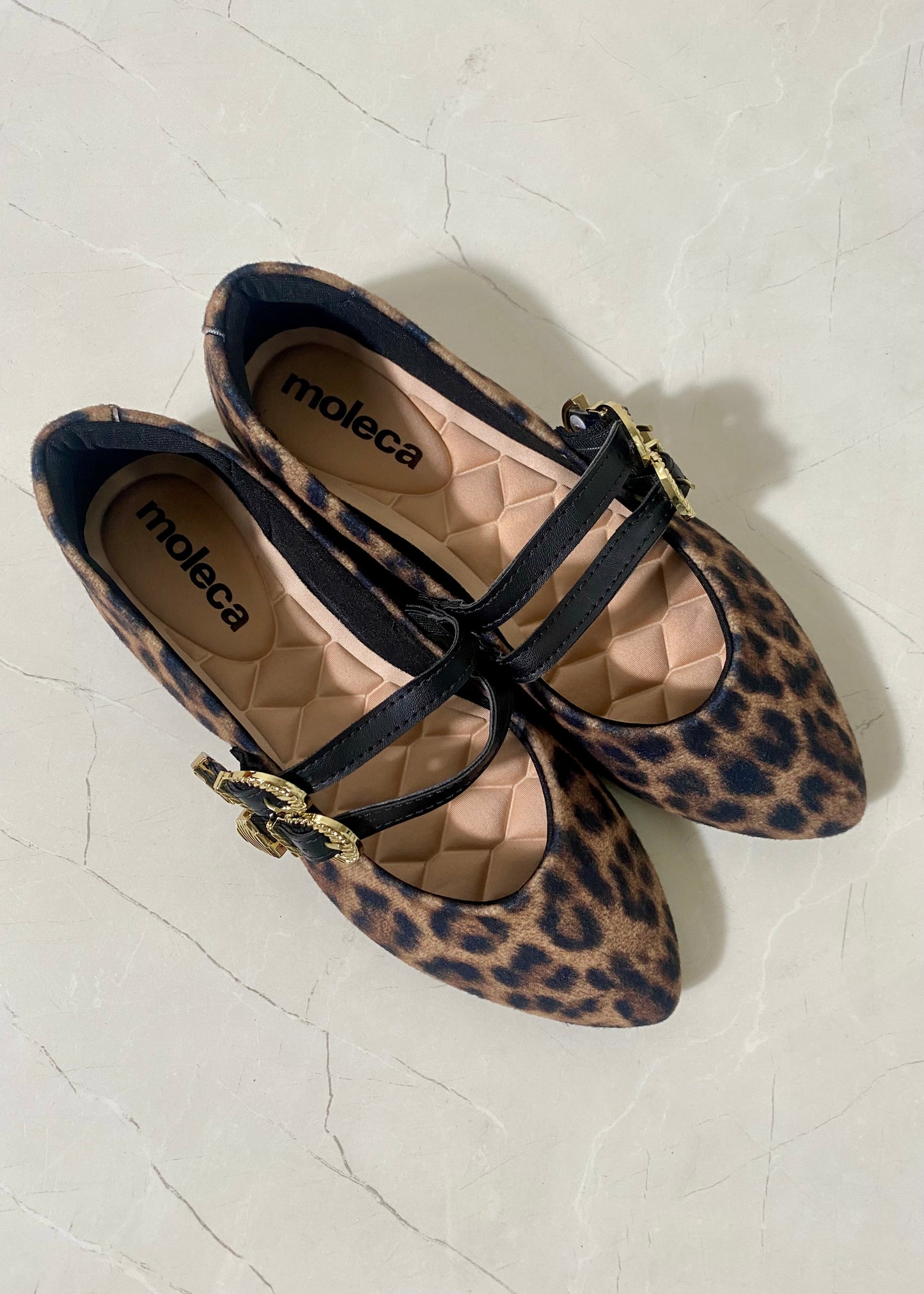 Moleca Animal Print & Gold Flat
