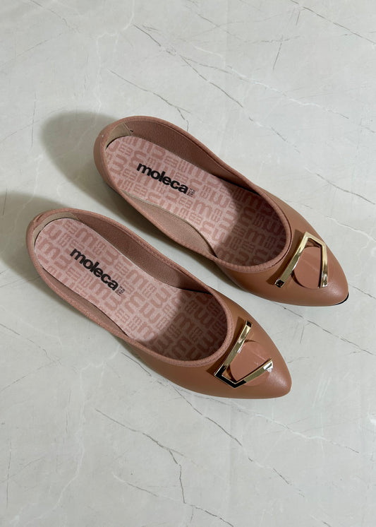 Moleca Ballerina Nude and Gold
