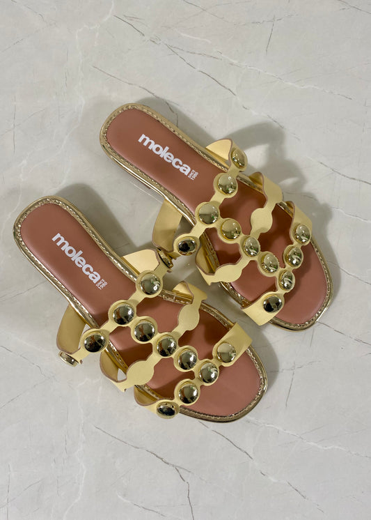 Moleca Glamour Flats Yellow Gold