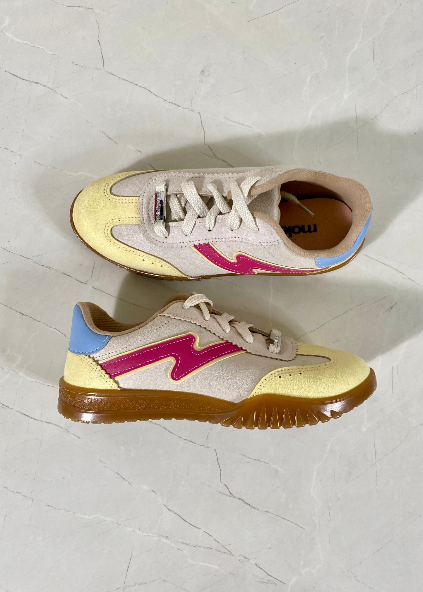 Moleca Fresh Sneakers Gris Yellow Pink