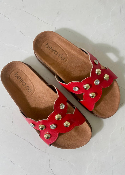 Beira Rio Sandals Chain Red