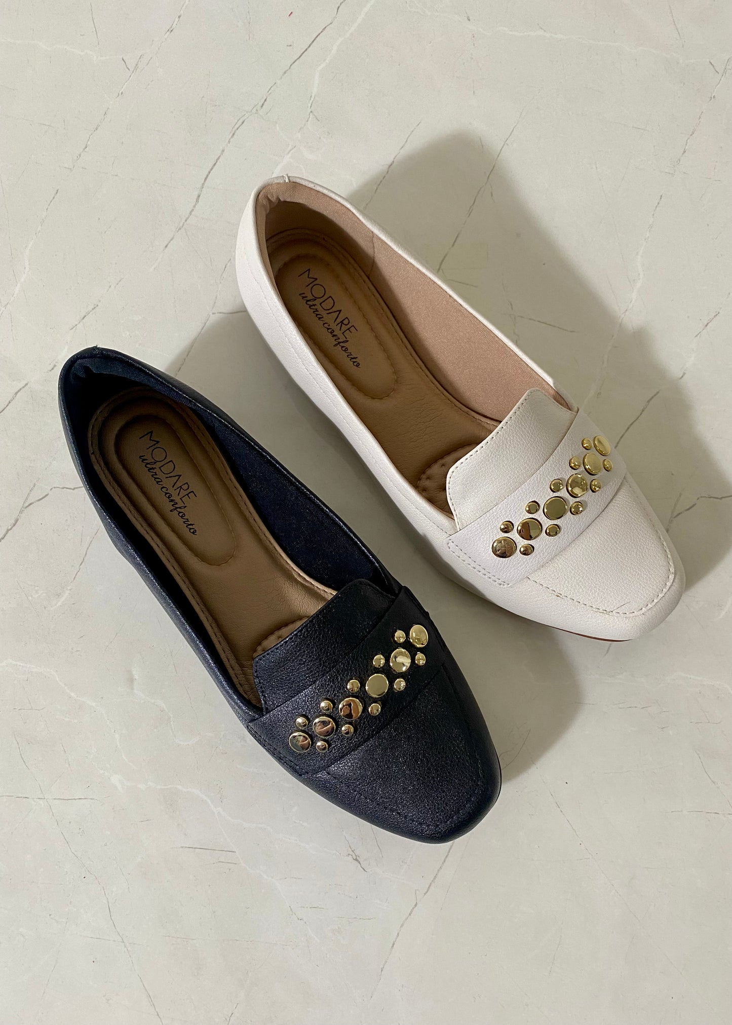 Modare Flats Off White circle Gold
