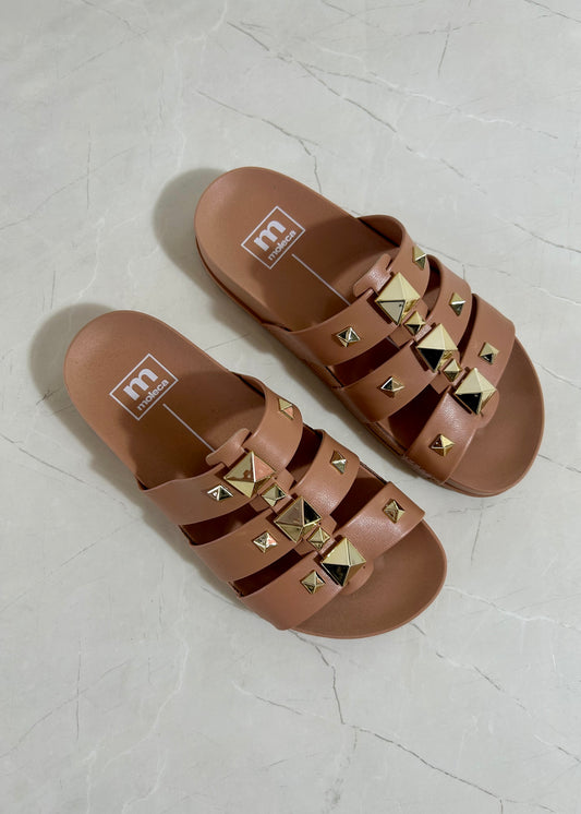Moleca Nude Diamond Gold Sandals