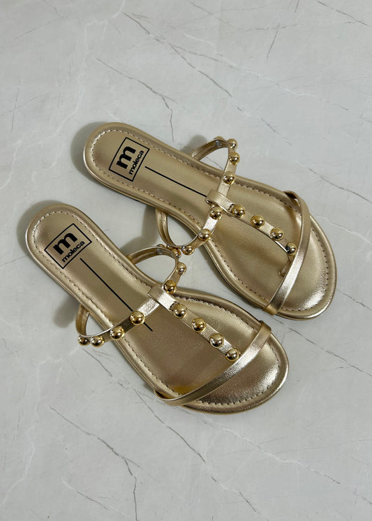 Moleca Flats Gold Sandals