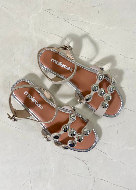 Moleca Glamour Sandal Gris Plated
