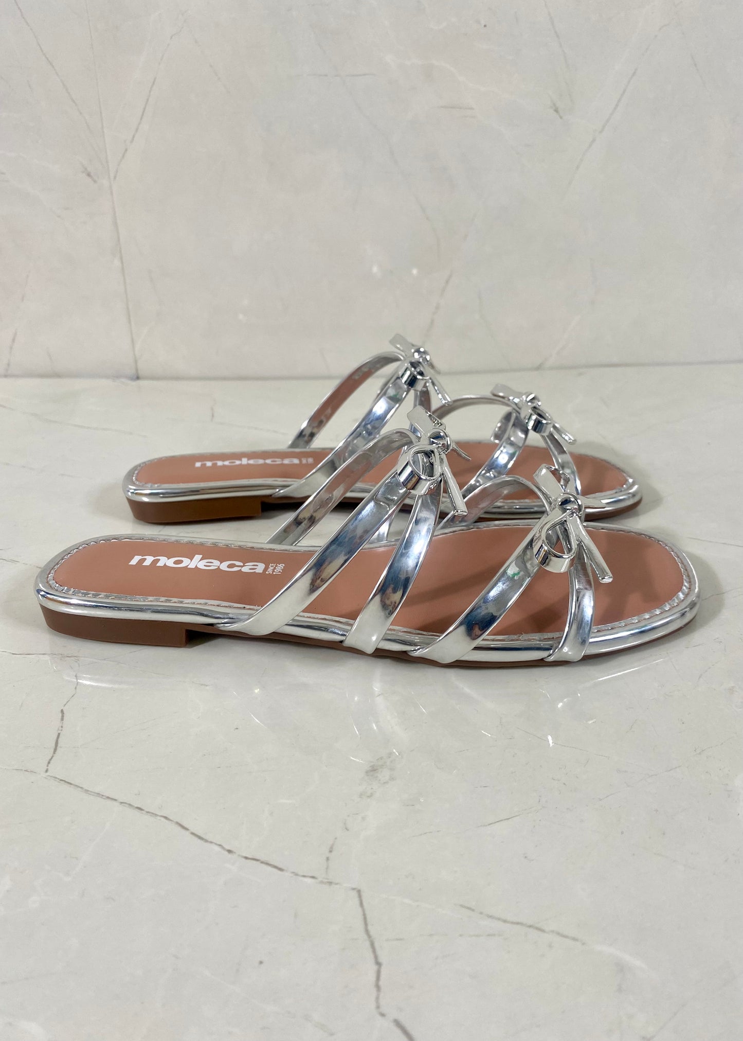 Moleca Metal Flats Coquette Plata