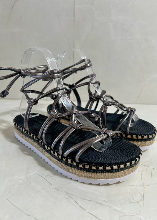 Moleca Gladiator Plataform Pewter