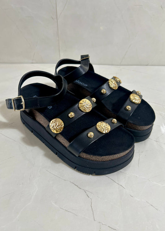 Moleca Plataform Black and Gold