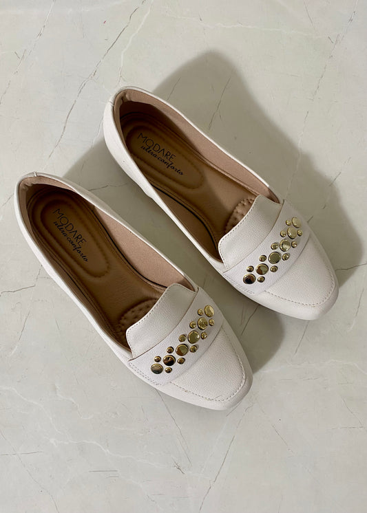 Modare Flats Off White circle Gold