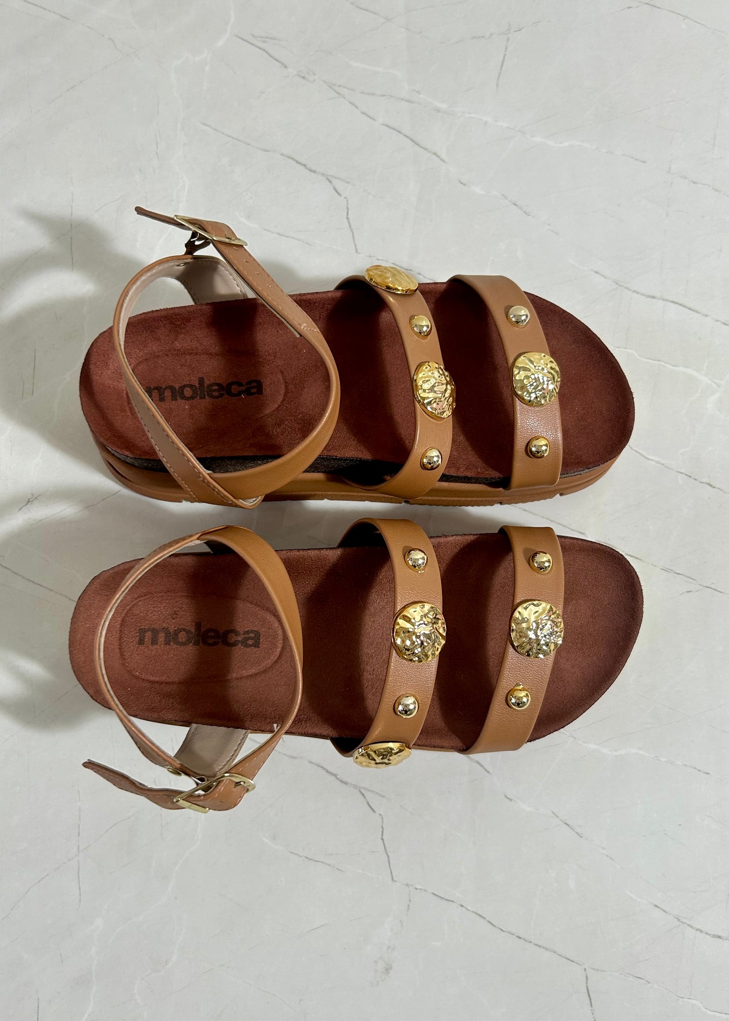 Moleca Plataform Camel and Gold