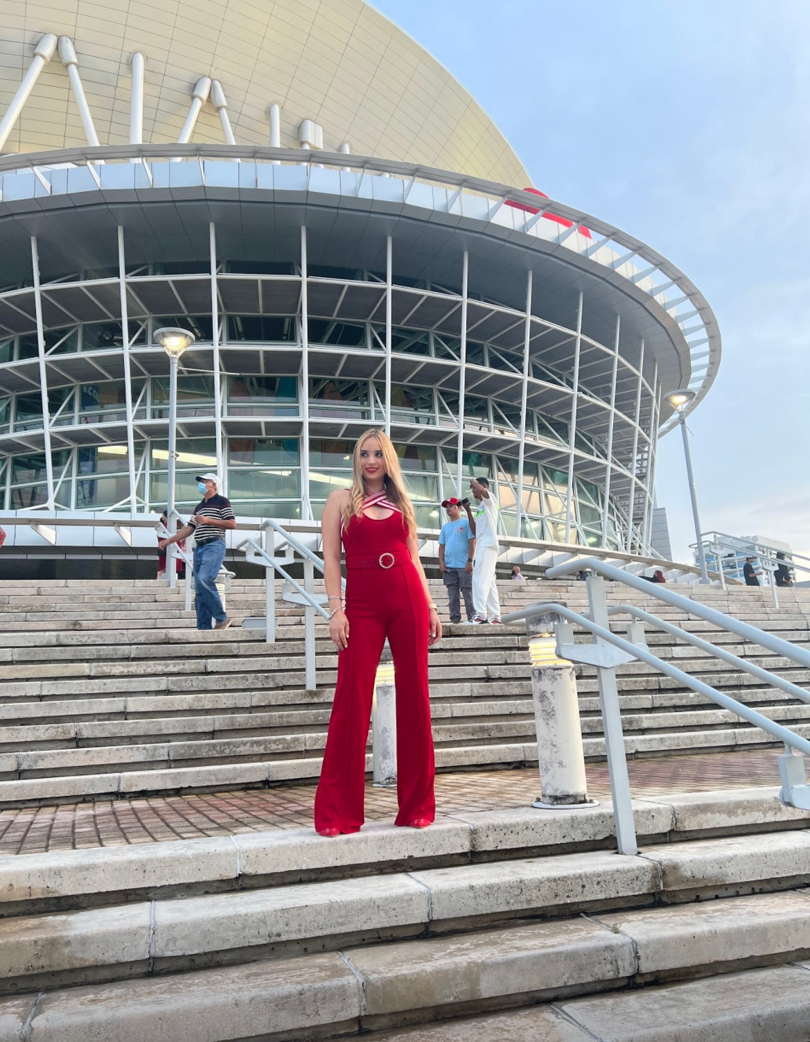 Anastasia Rhinestone Red Jumpsuit