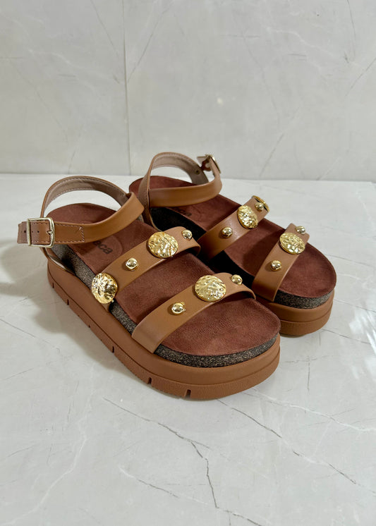 Moleca Plataform Camel and Gold