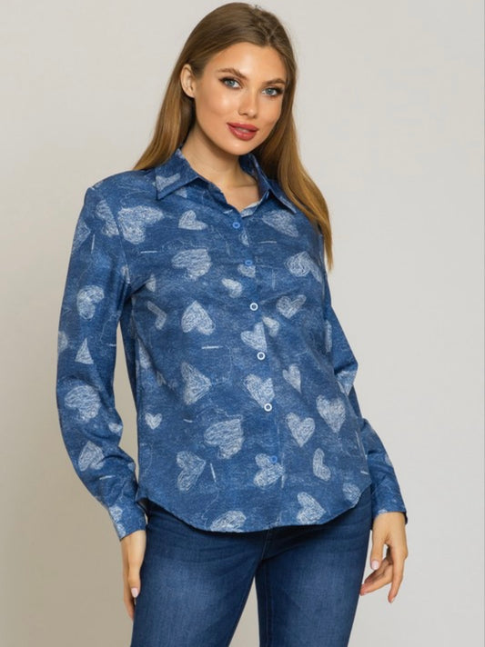 Heart Blue Blouse