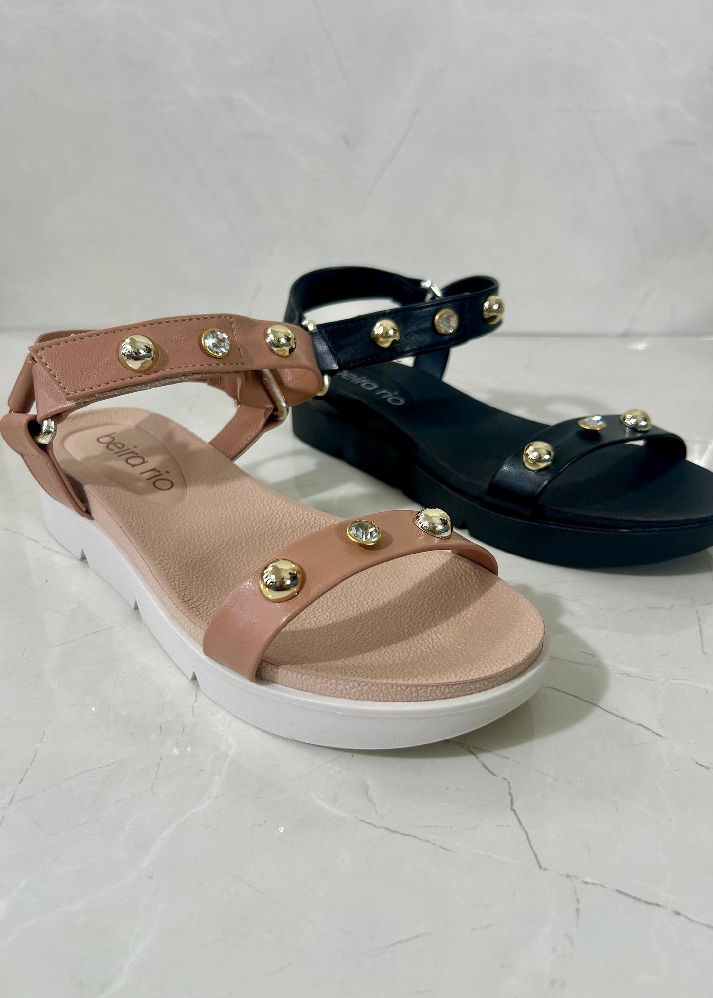 Beira Rio Sandal velcro Diamond Nude