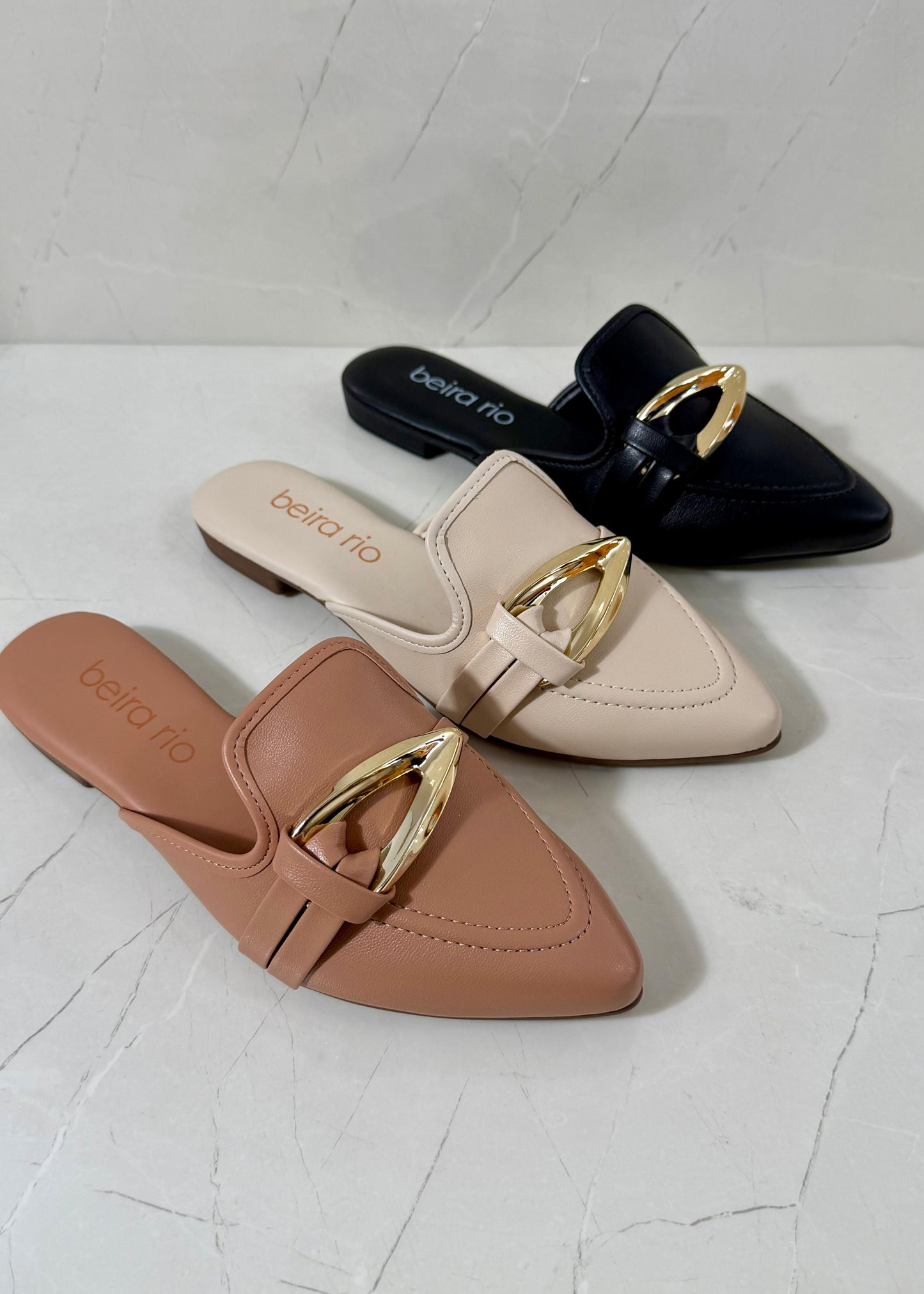 Beira Rio Mule Flats Black