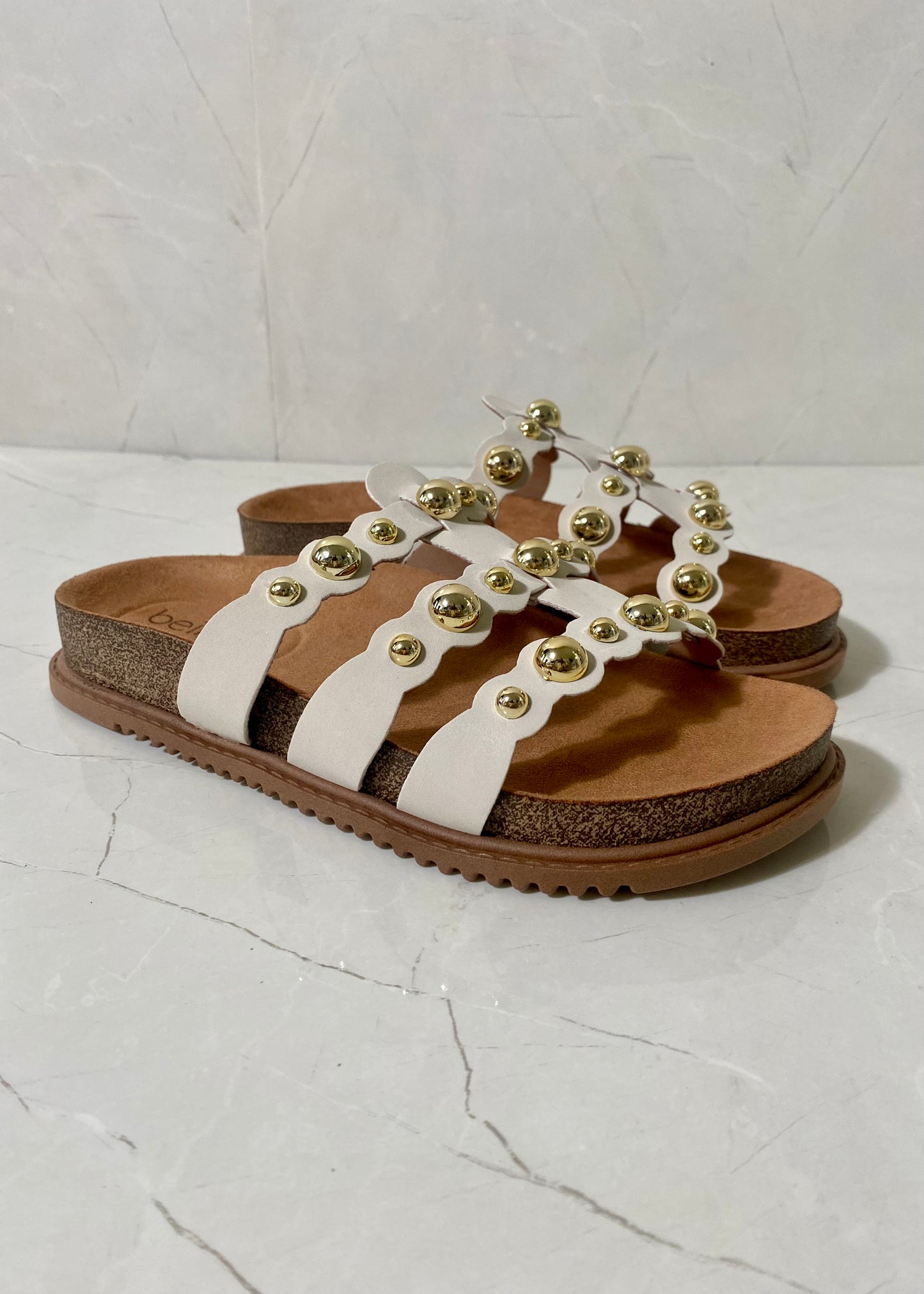 Beira Rio Sandal Off White and Gold