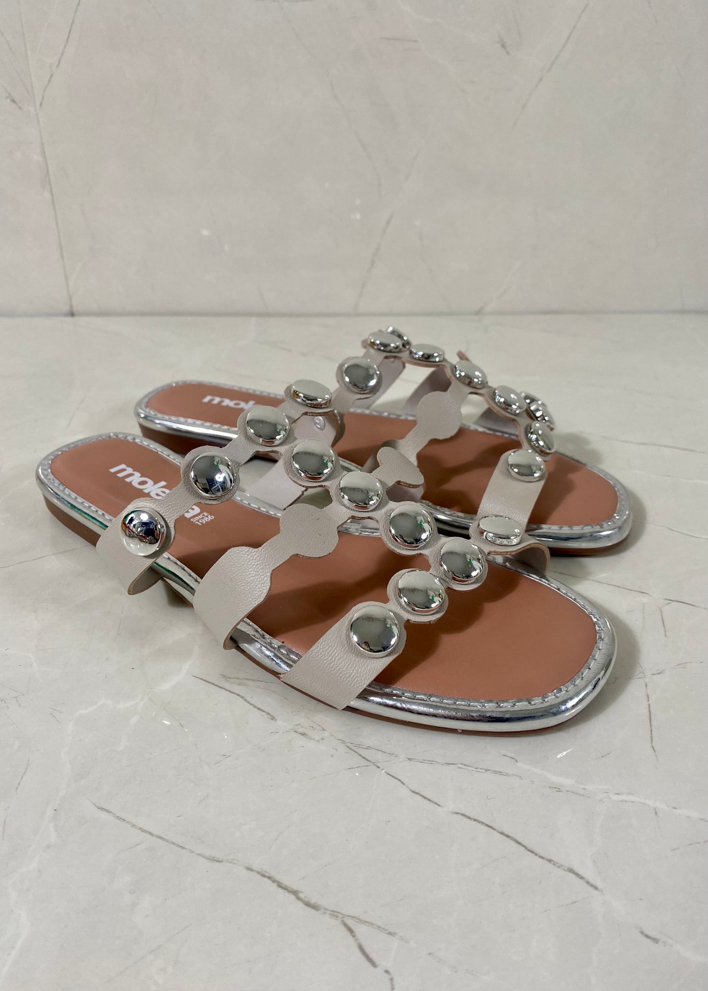 Moleca Glamour Flats Gris Plated