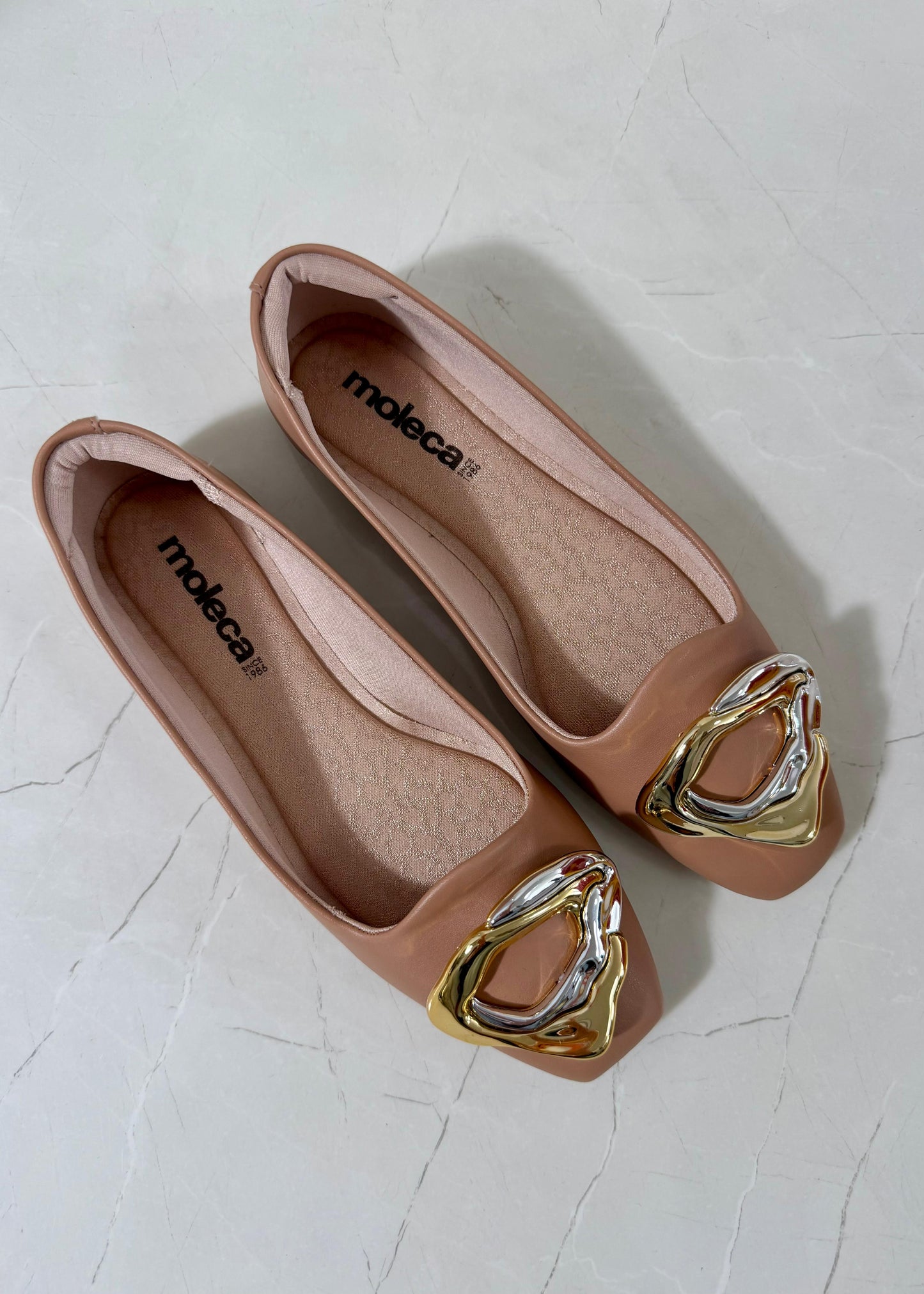Moleca verniz Flats Charm Nude
