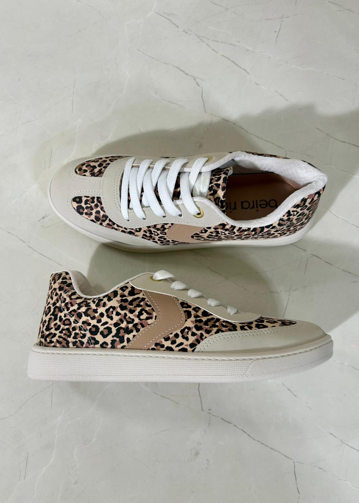 Beira Rio Tenis Animal Print Off White