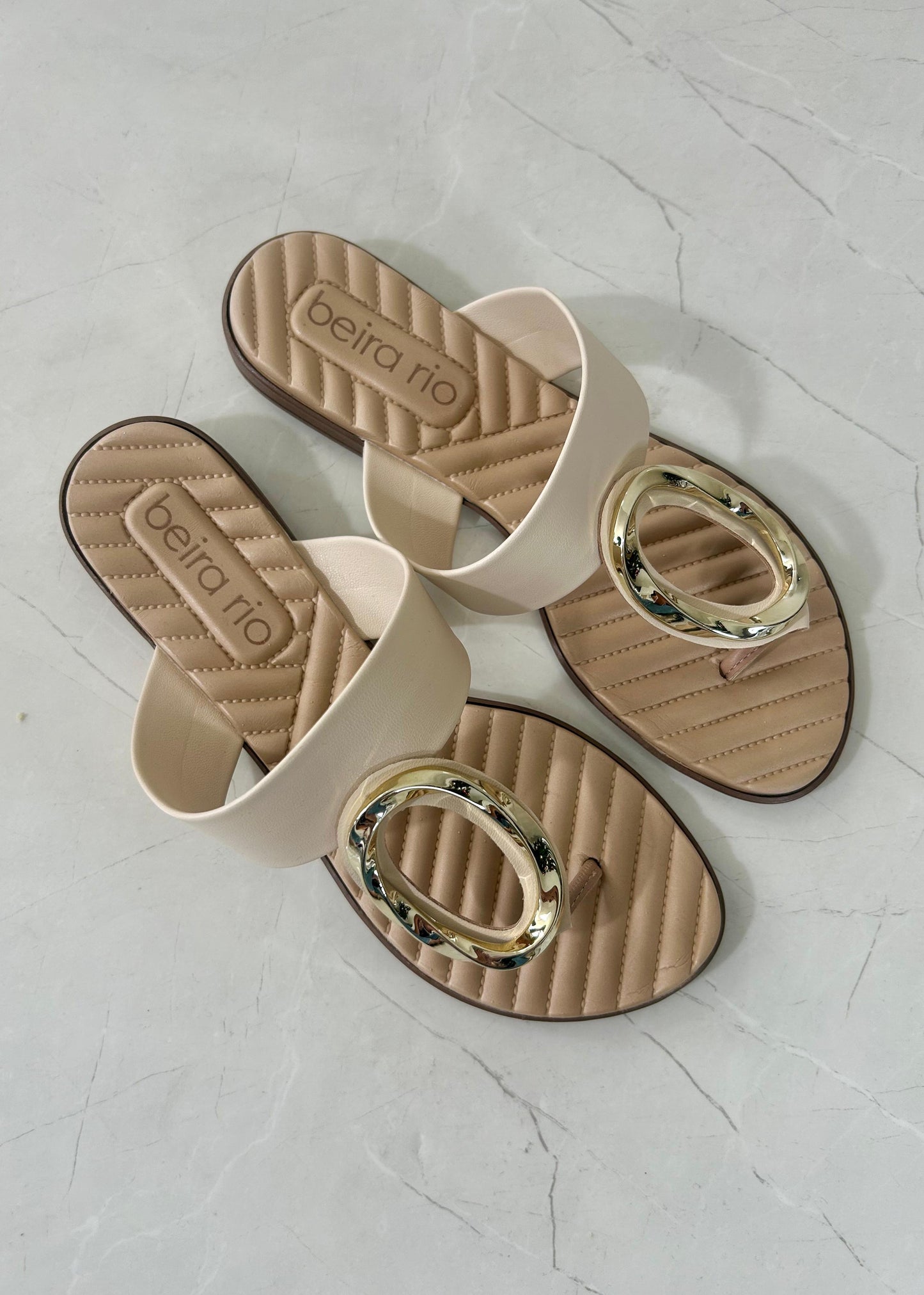 Beira Rio Sandal chapa dorada Turim Crema