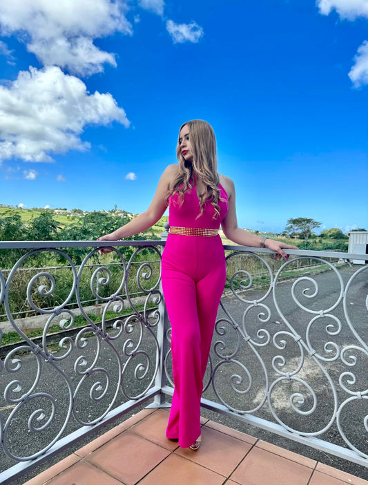 Bela Fuchsia Elegant Jumpsuit