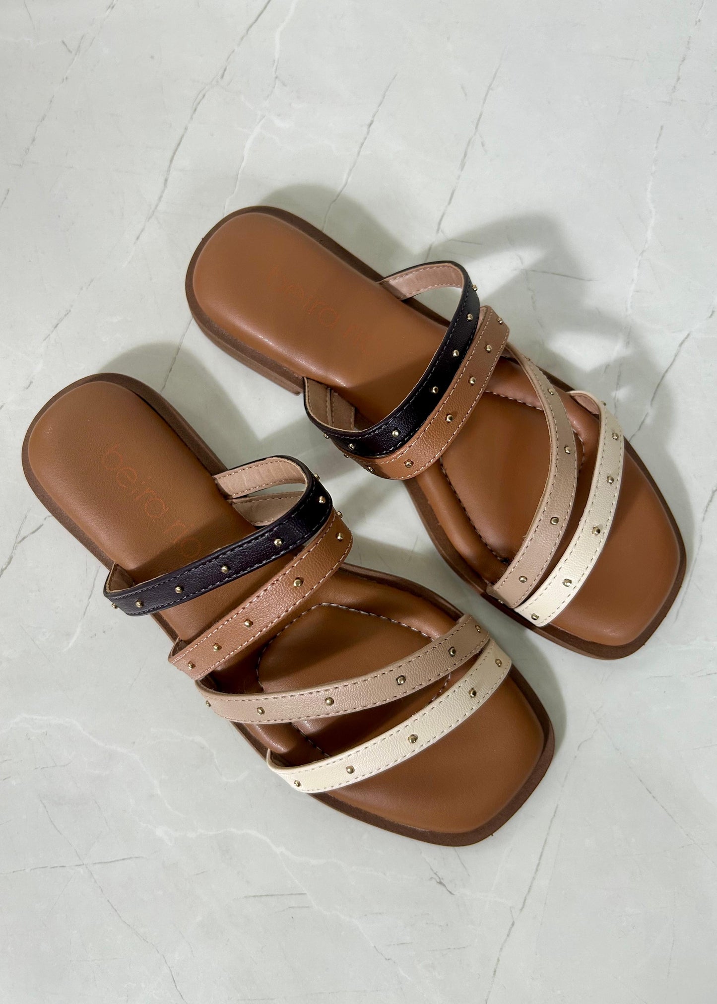 Beira Rio Sandal Flat 4 colores Camel