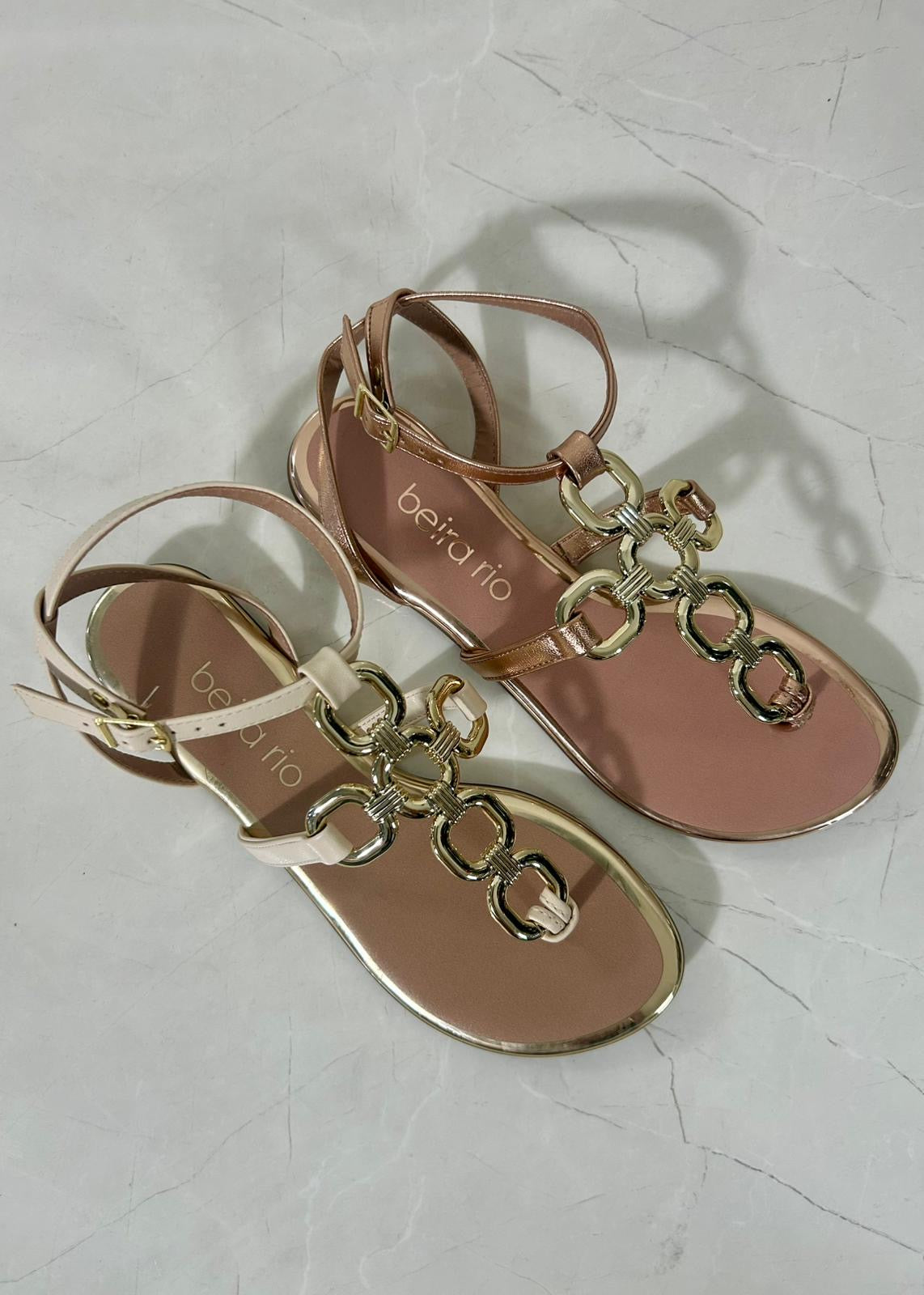 Beira Rio Sandal Cruz Gold Chain Rose Gold