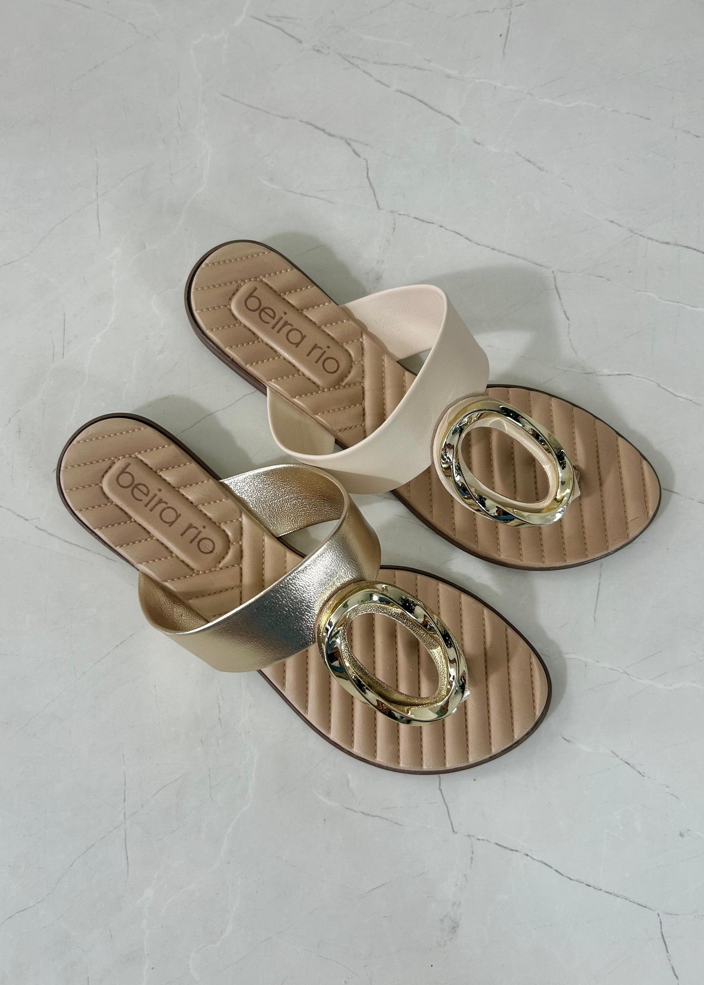 Beira Rio Sandal chapa dorada Turim Crema
