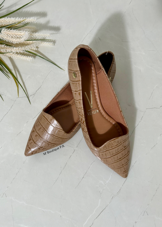 Vizzano Croco Caramel Flat