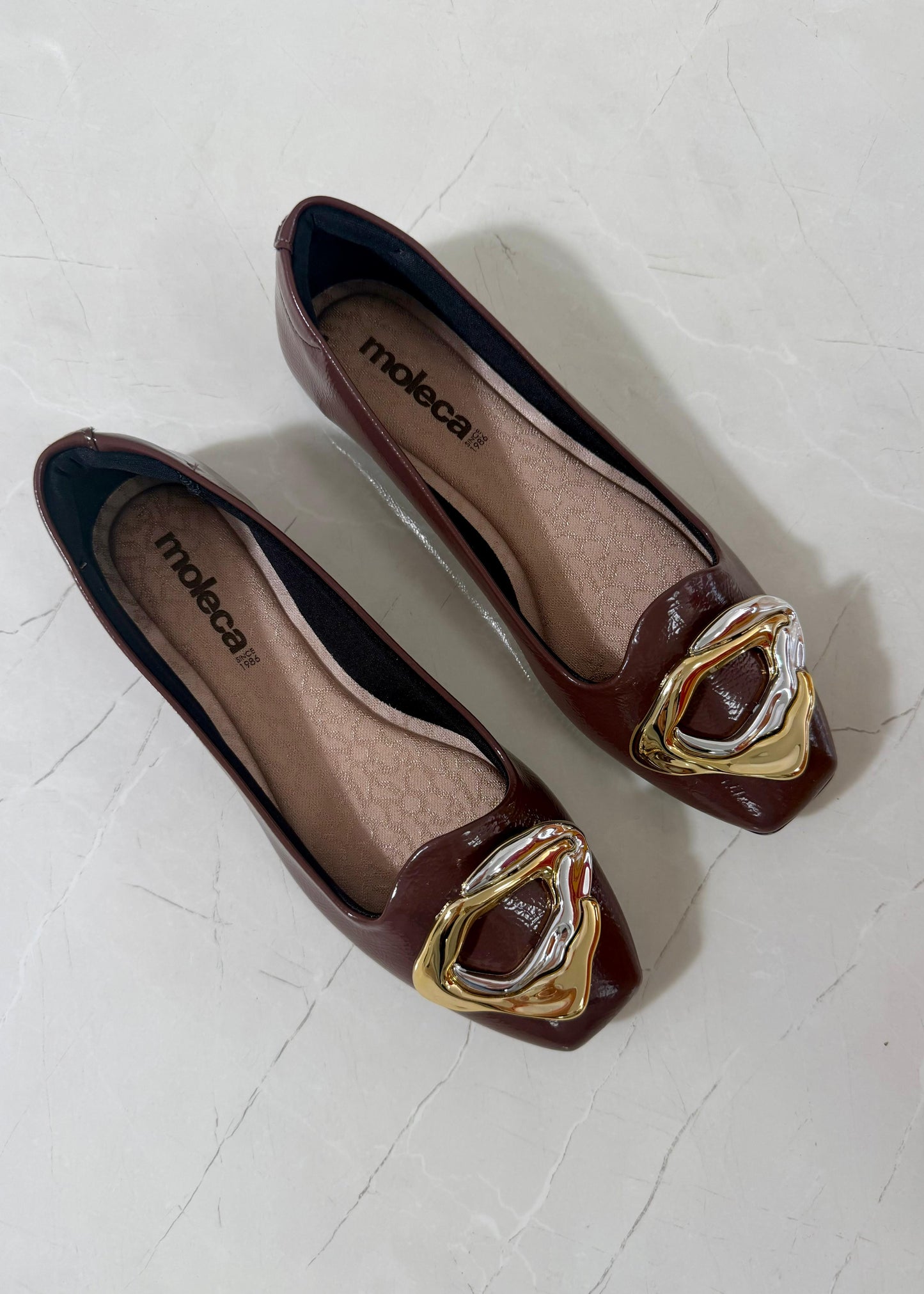 Moleca verniz Flats Charm Chocolate