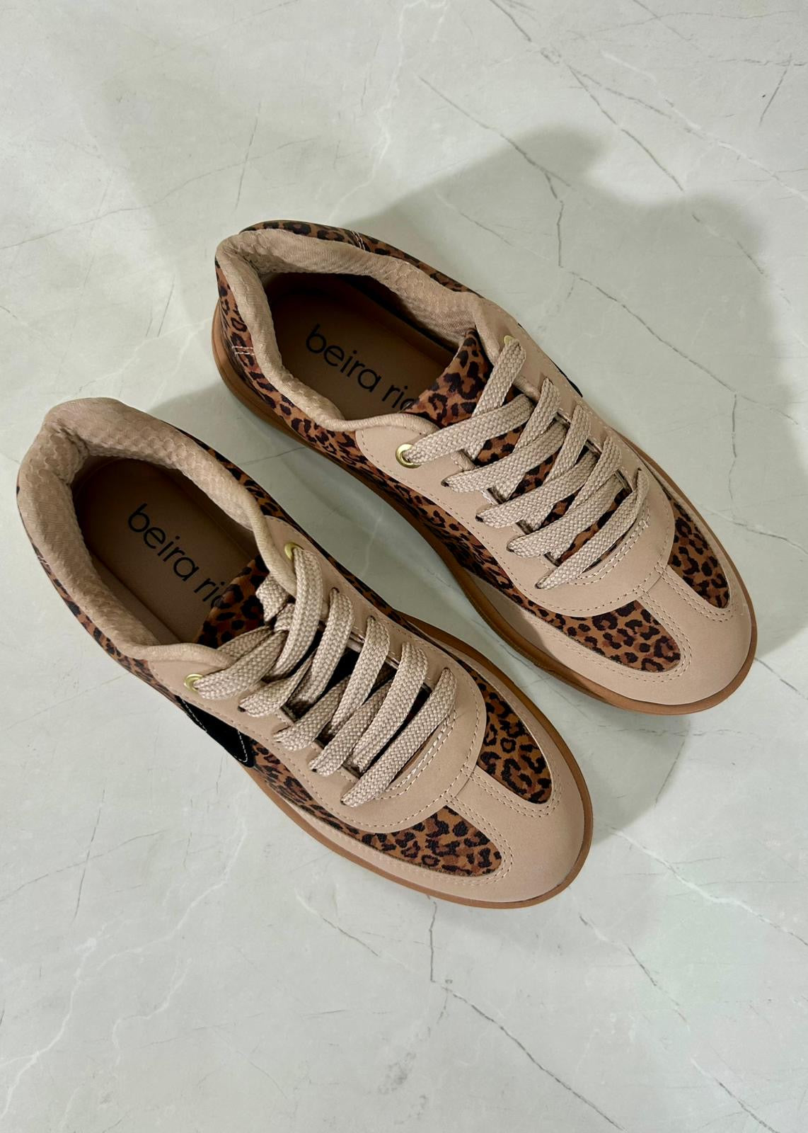 Beira Rio Tenis Animal Print Camel