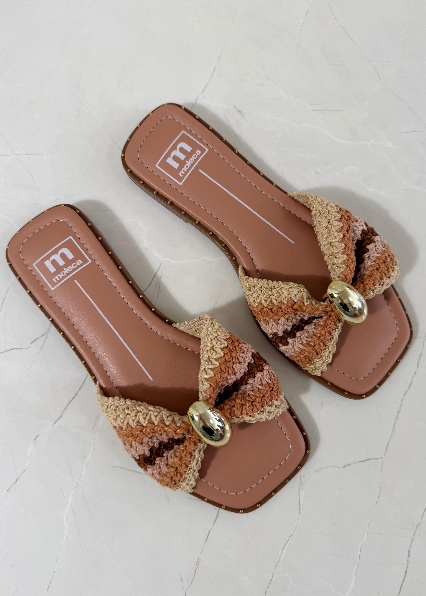 Moleca Tira Sandal Flats Multi nude
